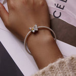 Accessori per collana braccialetto fai-da-te con perline a forma di farfalla in argento sterling S925, Flower Butterfly