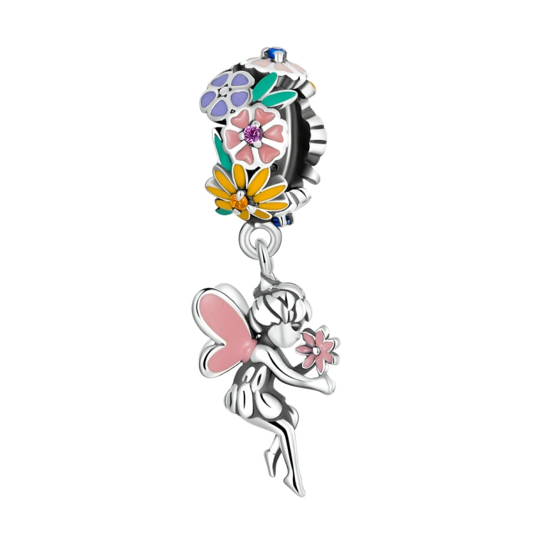 Accessori per collana braccialetto fai-da-te con ciondolo elfo fiore in argento sterling S925, Flower Elf