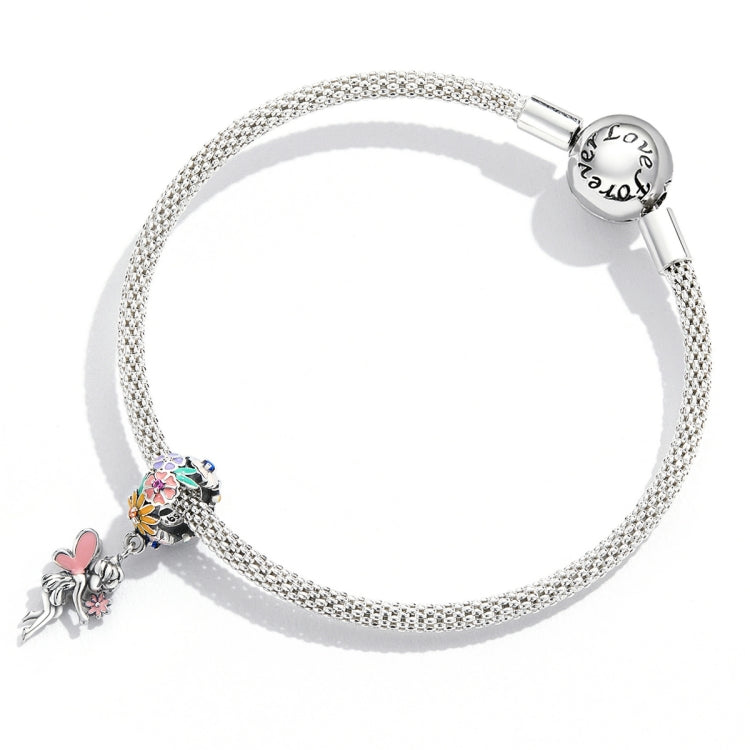 Accessori per collana braccialetto fai-da-te con ciondolo elfo fiore in argento sterling S925, Flower Elf