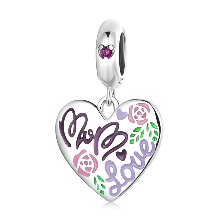 Accessori per collana braccialetto fai-da-te con ciondolo cuore doodle colorato in argento sterling S925, Colorful Doodle Heart