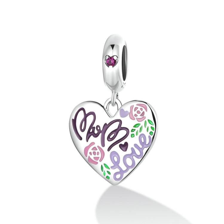 Accessori per collana braccialetto fai-da-te con ciondolo cuore doodle colorato in argento sterling S925, Colorful Doodle Heart