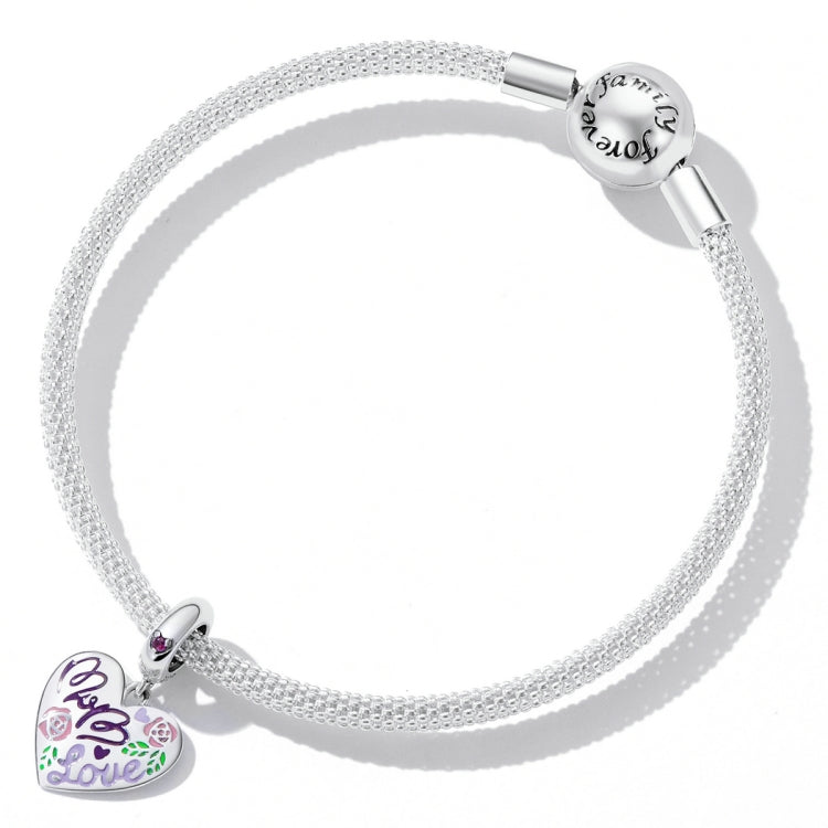 Accessori per collana braccialetto fai-da-te con ciondolo cuore doodle colorato in argento sterling S925, Colorful Doodle Heart