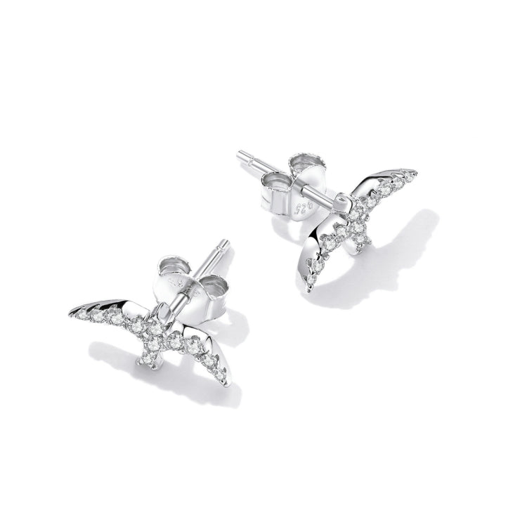 Orecchini da donna con mini rondine in argento sterling S925, Mini Swallow