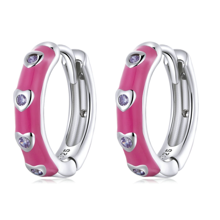 Orecchini da donna con fibbia per orecchio a cuore in argento sterling S925, Heart Ear Buckle