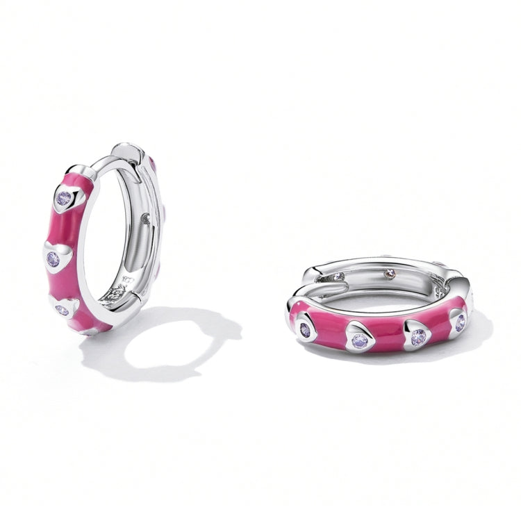 Orecchini da donna con fibbia per orecchio a cuore in argento sterling S925, Heart Ear Buckle