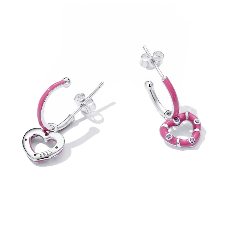 Orecchini da donna a cuore semplice in argento sterling S925, Simple Heart