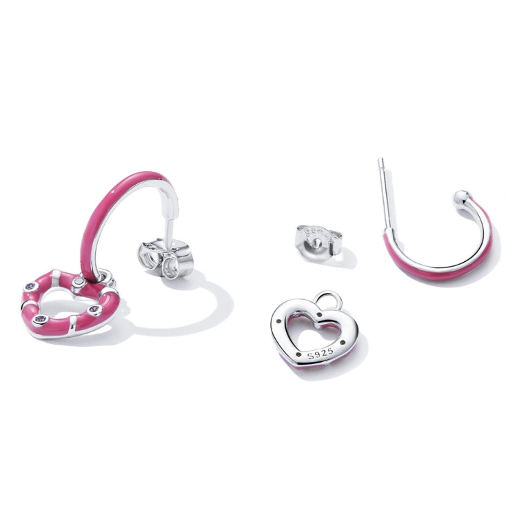 Orecchini da donna a cuore semplice in argento sterling S925, Simple Heart