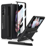 Custodia protettiva in pelle antiurto ultrasottile GKK con supporto e slot per penne, For Samsung Galaxy Z Fold3 5G