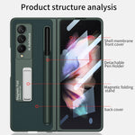 Custodia protettiva in pelle antiurto ultrasottile GKK con supporto e slot per penne, For Samsung Galaxy Z Fold3 5G