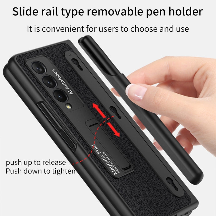 Custodia protettiva in pelle antiurto ultrasottile GKK con supporto e slot per penne, For Samsung Galaxy Z Fold3 5G