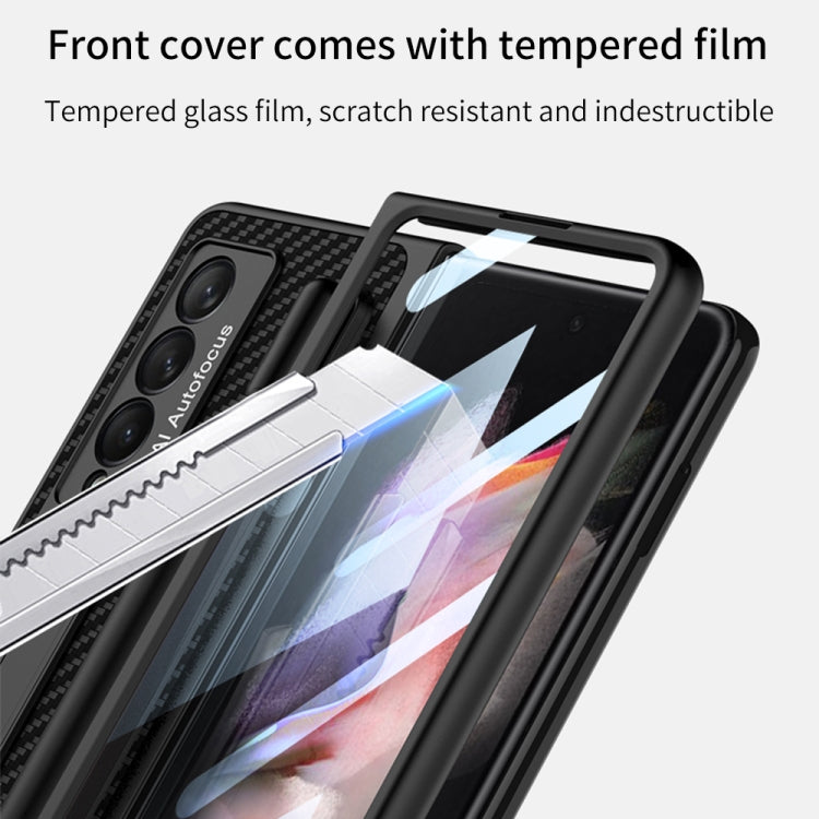 Custodia protettiva in pelle antiurto ultrasottile GKK con supporto e slot per penne, For Samsung Galaxy Z Fold3 5G