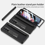 Custodia protettiva in pelle antiurto ultrasottile GKK con supporto e slot per penne, For Samsung Galaxy Z Fold3 5G