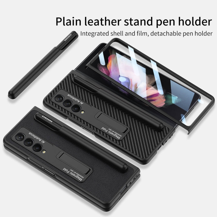 Custodia protettiva in pelle antiurto ultrasottile GKK con supporto e slot per penne, For Samsung Galaxy Z Fold3 5G