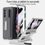Custodia protettiva in pelle antiurto ultrasottile GKK con supporto e slot per penne, For Samsung Galaxy Z Fold3 5G