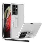 Custodia per telefono antiurto ultrasottile GKK con supporto, slot per penna e penna stilo, For Samsung Galaxy S21 Ultra 5G