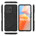 Punk Armor PC + Custodia per telefono in TPU con supporto, For vivo iQOO Neo6 5G
