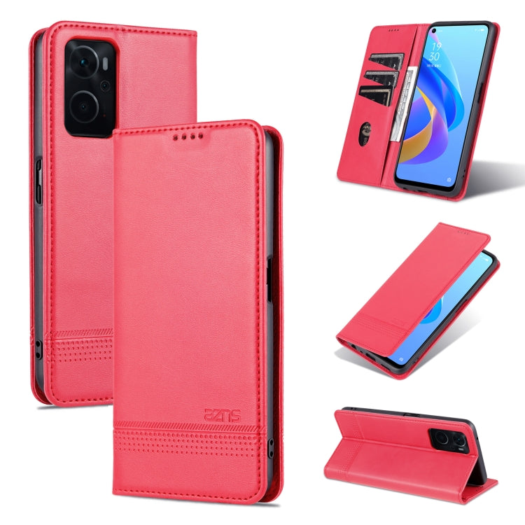 AZNS Custodia per telefono in pelle a conchiglia con struttura in vitello magnetico, For OPPO K10 / A96 4G / Realme 9i, For Xiaomi Redmi 10C / 10 India, For Honor X8 / X30i
