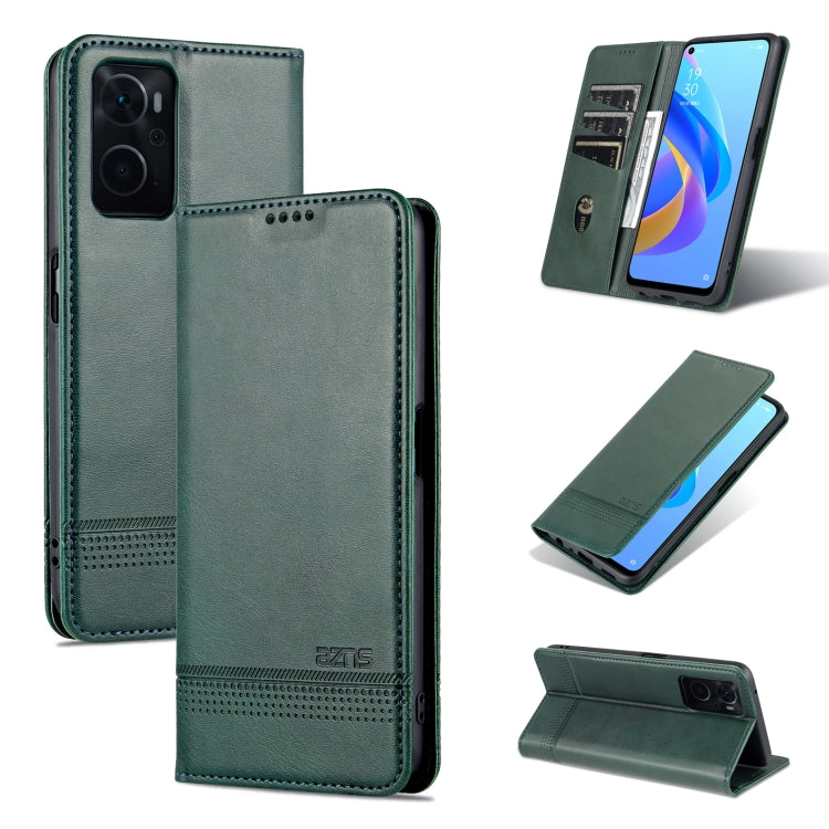 AZNS Custodia per telefono in pelle a conchiglia con struttura in vitello magnetico, For OPPO K10 / A96 4G / Realme 9i, For Xiaomi Redmi 10C / 10 India, For Honor X8 / X30i