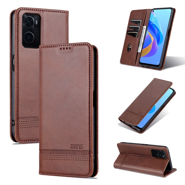 AZNS Custodia per telefono in pelle a conchiglia con struttura in vitello magnetico, For OPPO K10 / A96 4G / Realme 9i, For Xiaomi Redmi 10C / 10 India, For Honor X8 / X30i