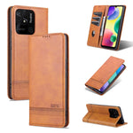 AZNS Custodia per telefono in pelle a conchiglia con struttura in vitello magnetico, For OPPO K10 / A96 4G / Realme 9i, For Xiaomi Redmi 10C / 10 India, For Honor X8 / X30i