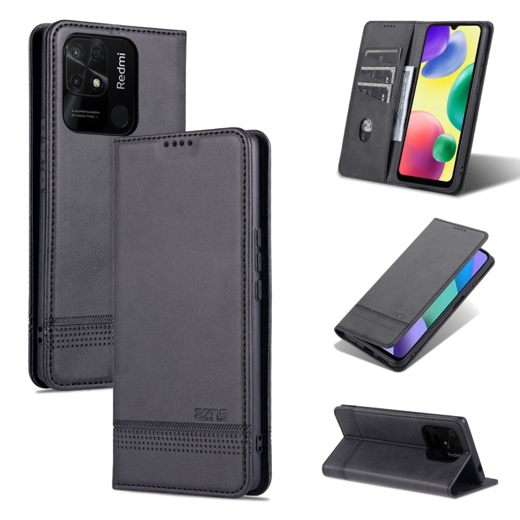 AZNS Custodia per telefono in pelle a conchiglia con struttura in vitello magnetico, For OPPO K10 / A96 4G / Realme 9i, For Xiaomi Redmi 10C / 10 India, For Honor X8 / X30i