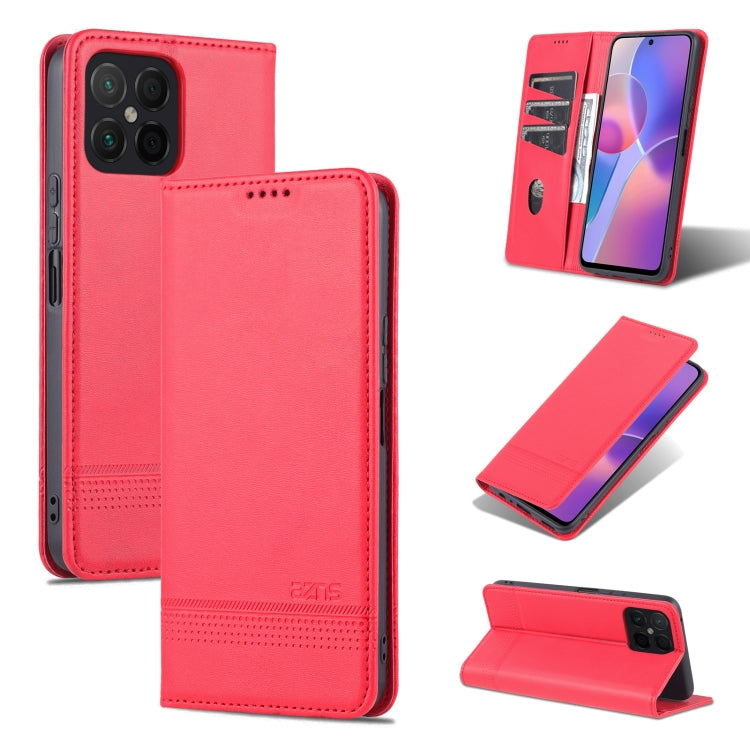 AZNS Custodia per telefono in pelle a conchiglia con struttura in vitello magnetico, For OPPO K10 / A96 4G / Realme 9i, For Xiaomi Redmi 10C / 10 India, For Honor X8 / X30i