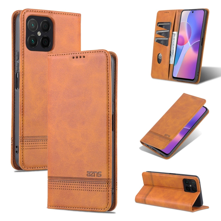 AZNS Custodia per telefono in pelle a conchiglia con struttura in vitello magnetico, For OPPO K10 / A96 4G / Realme 9i, For Xiaomi Redmi 10C / 10 India, For Honor X8 / X30i