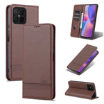 AZNS Custodia per telefono in pelle a conchiglia con struttura in vitello magnetico, For OPPO K10 / A96 4G / Realme 9i, For Xiaomi Redmi 10C / 10 India, For Honor X8 / X30i