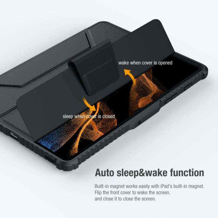 Custodia in pelle per tablet NILLKIN Bumper Pro Camshield, For Samsung Galaxy Tab S8, For Samsung Galaxy Tab S8+