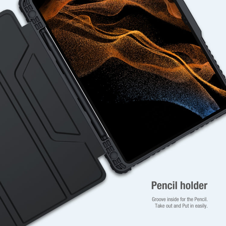 Custodia in pelle per tablet NILLKIN Bumper Pro Camshield, For Samsung Galaxy Tab S8, For Samsung Galaxy Tab S8+