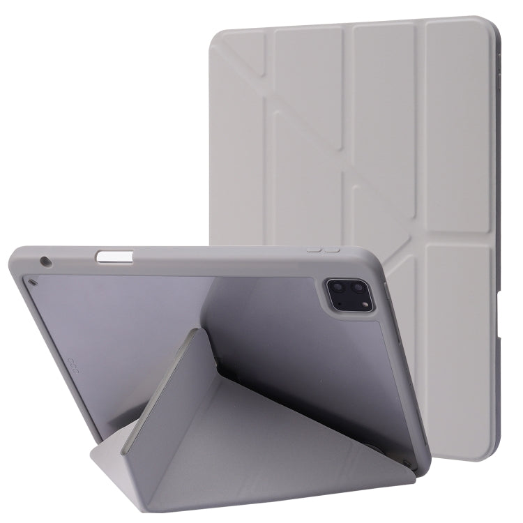 Custodia per tablet in pelle acrilica trasparente a deformazione, For iPad Air 13 2025 / 2024 / iPad Pro 12.9 2022 / 2021 / 2020 / 2018
