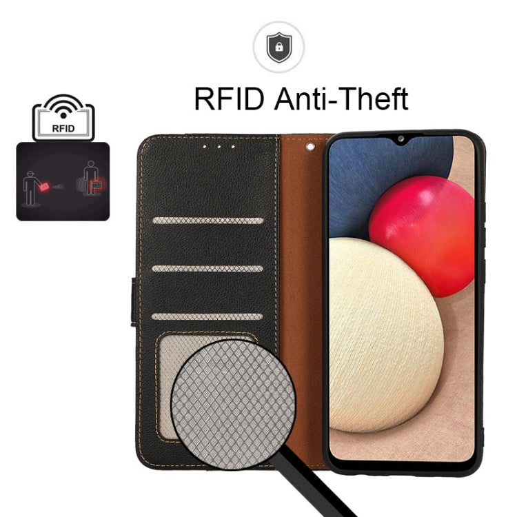 KHAZNEH Custodia per telefono RFID in pelle con texture Litchi, For Sony Xperia Ace III, For Sony Xperia 1 III, For Sony Xperia 10 III
