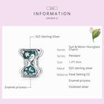 Accessori per collana braccialetto fai da te con perline di clessidra Sun Moon in argento sterling S925, Sun Moon Hourglass