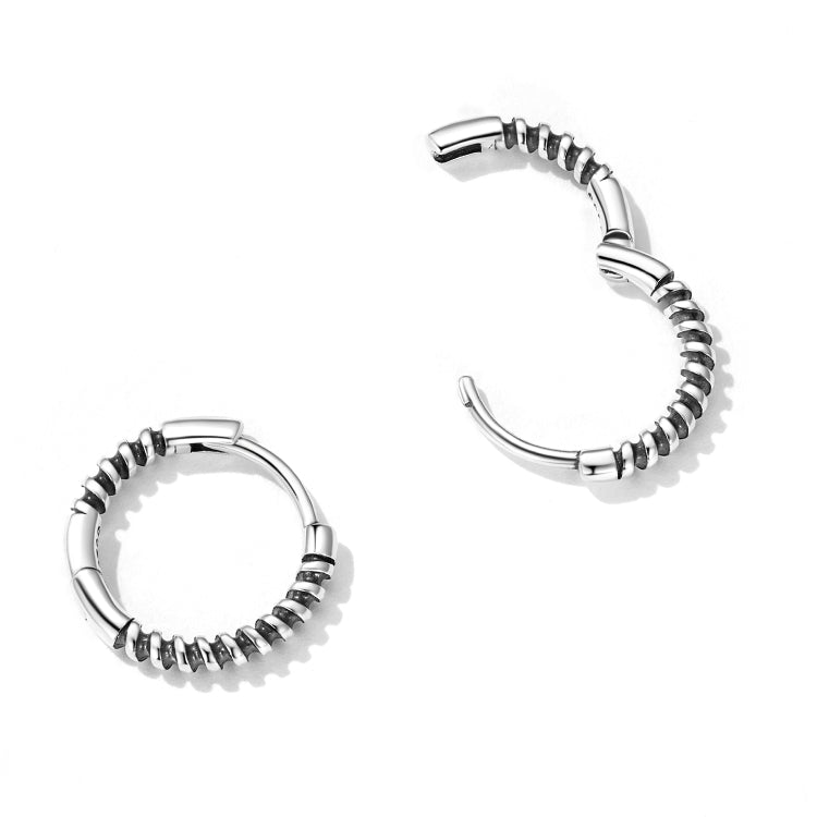 Orecchini da donna con fibbia per orecchio in filo d'argento sterling S925, Thread