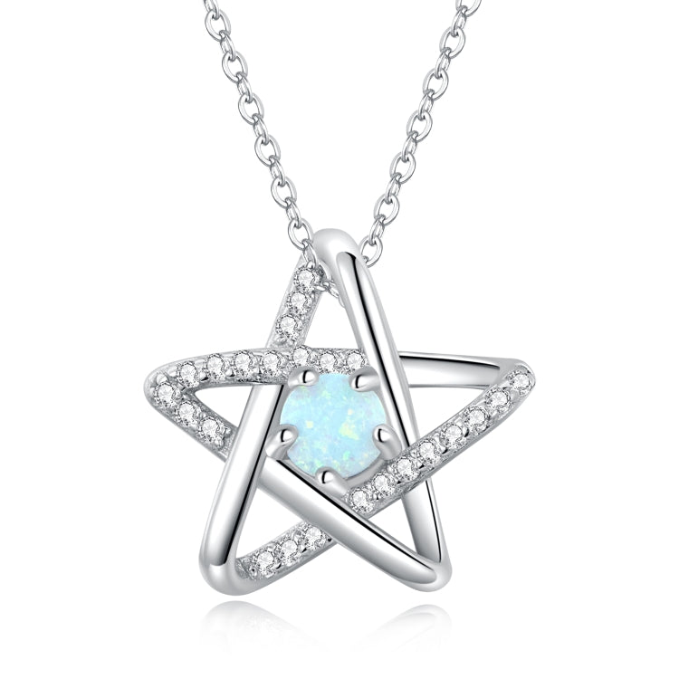 Gioielli con collana da donna con stella opale in argento sterling S925, Opal Star