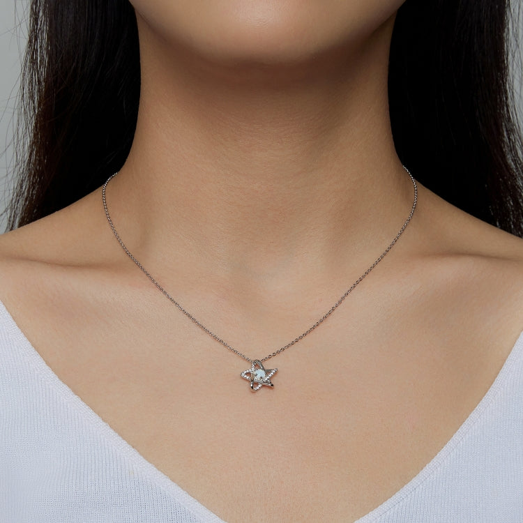 Gioielli con collana da donna con stella opale in argento sterling S925, Opal Star