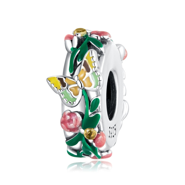 Accessori per collana braccialetto fai-da-te con perline di fiori a farfalla in argento sterling S925, Butterfly Flower