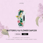 Accessori per collana braccialetto fai-da-te con perline di fiori a farfalla in argento sterling S925, Butterfly Flower