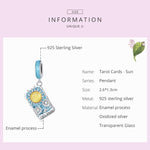 Accessori per collana braccialetto fai-da-te con ciondolo sole tarocchi in argento sterling S925, Tarot Sun