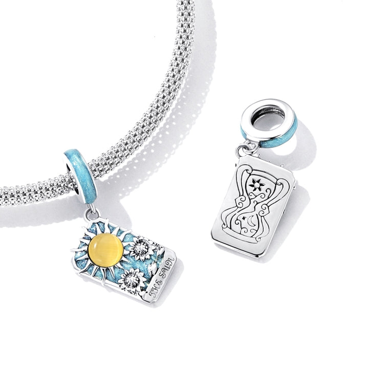 Accessori per collana braccialetto fai-da-te con ciondolo sole tarocchi in argento sterling S925, Tarot Sun