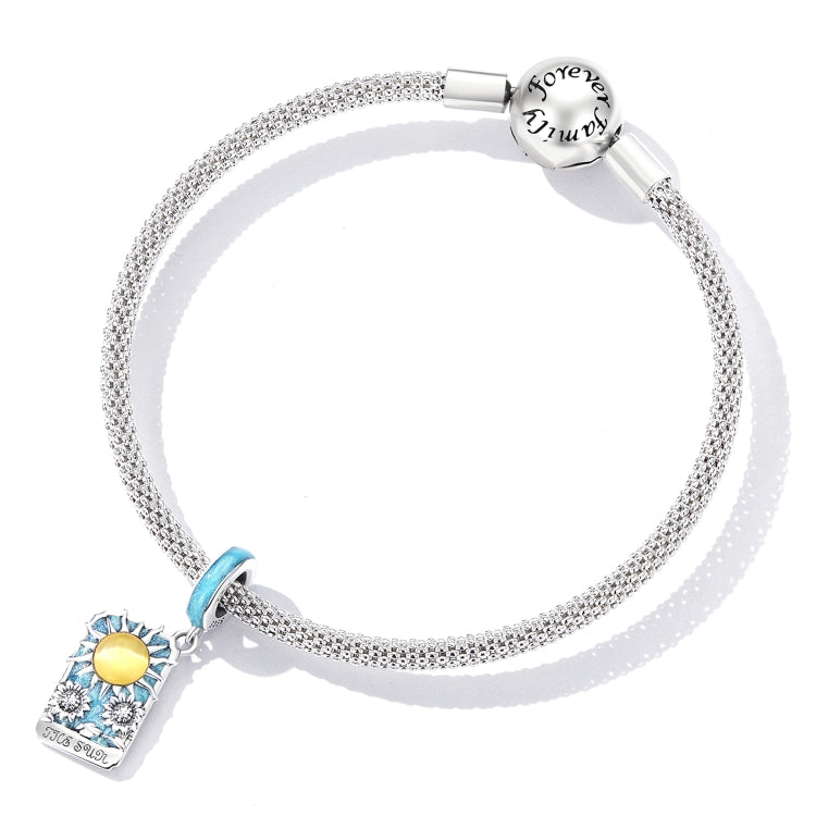 Accessori per collana braccialetto fai-da-te con ciondolo sole tarocchi in argento sterling S925, Tarot Sun