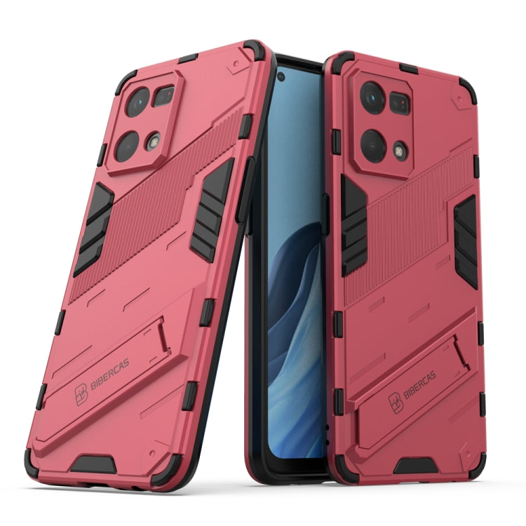 Punk Armor 2 in 1 PC + custodia per telefono antiurto in TPU con supporto invisibile, For OPPO Reno7 4G
