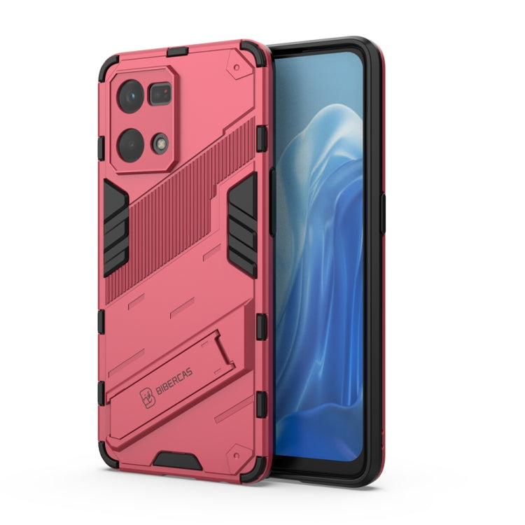 Punk Armor 2 in 1 PC + custodia per telefono antiurto in TPU con supporto invisibile, For OPPO Reno7 4G