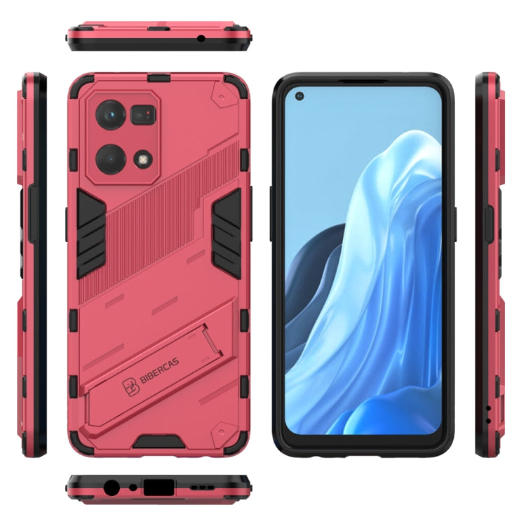 Punk Armor 2 in 1 PC + custodia per telefono antiurto in TPU con supporto invisibile, For OPPO Reno7 4G