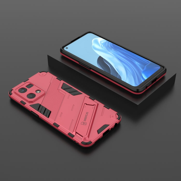 Punk Armor 2 in 1 PC + custodia per telefono antiurto in TPU con supporto invisibile, For OPPO Reno7 4G