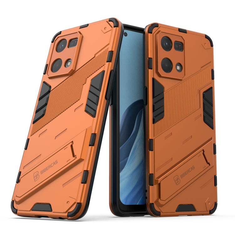 Punk Armor 2 in 1 PC + custodia per telefono antiurto in TPU con supporto invisibile, For OPPO Reno7 4G
