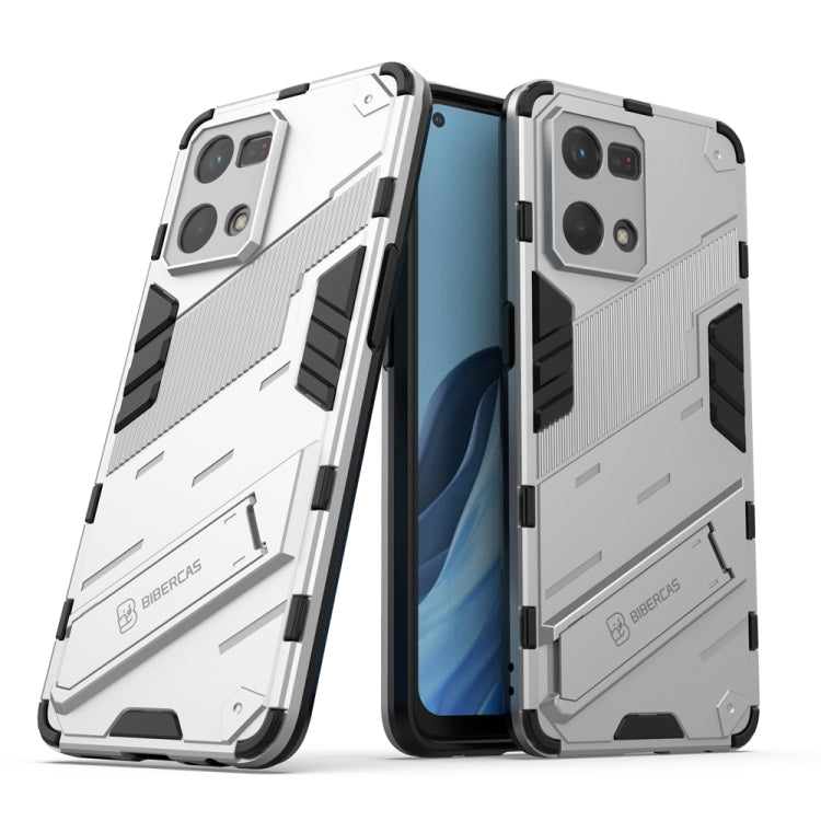 Punk Armor 2 in 1 PC + custodia per telefono antiurto in TPU con supporto invisibile, For OPPO Reno7 4G