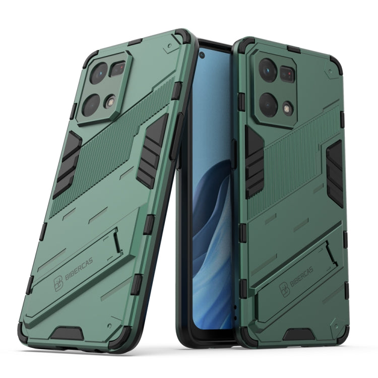 Punk Armor 2 in 1 PC + custodia per telefono antiurto in TPU con supporto invisibile, For OPPO Reno7 4G