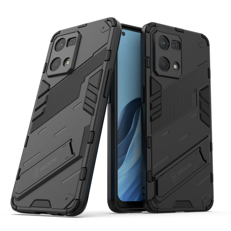 Punk Armor 2 in 1 PC + custodia per telefono antiurto in TPU con supporto invisibile, For OPPO Reno7 4G