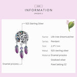 Accessori per collana braccialetto fai-da-te con perline acchiappasogni in argento sterling S925 con albero della vita, Tree Of Life Dream Catcher